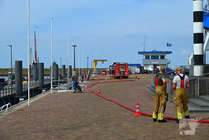 Machinekamer in brand, snelle actie