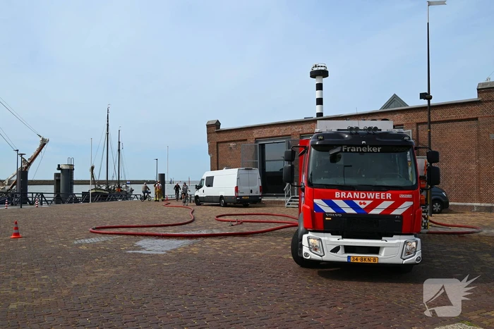 Machinekamer in brand, snelle actie