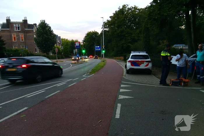 Auto ziet fatbike over het hoofd