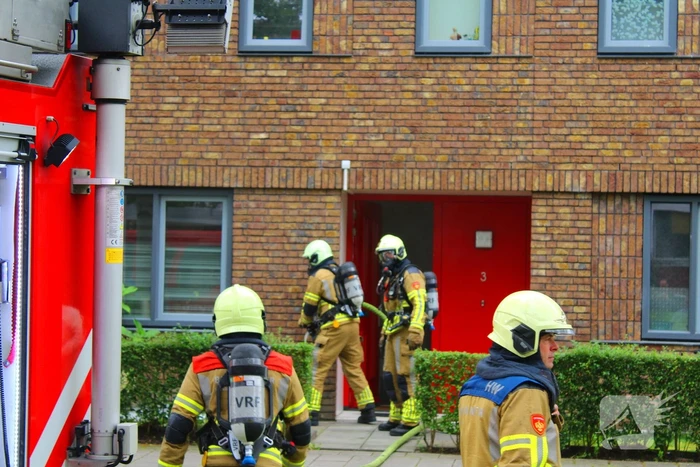 Rookontwikkeling door pan op het vuur