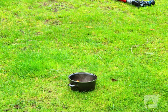 Rookontwikkeling door pan op het vuur