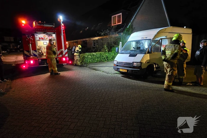 Brand in camper snel onder controle