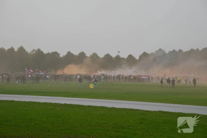 Politie en ME aanwezig bij demonstratie
