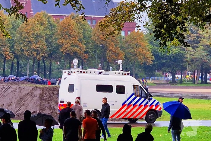 Politie en ME aanwezig bij demonstratie