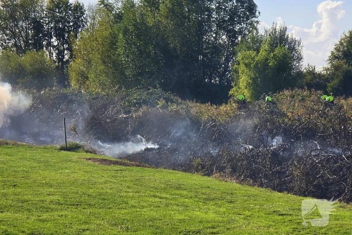 Brand in bramenstruiken zorgt voor hevige rookontwikkeling