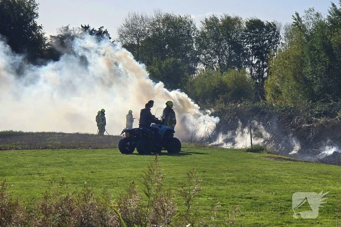 Brand in bramenstruiken zorgt voor hevige rookontwikkeling