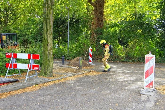 Grote gasuitstroom bij graafwerkzaamheden