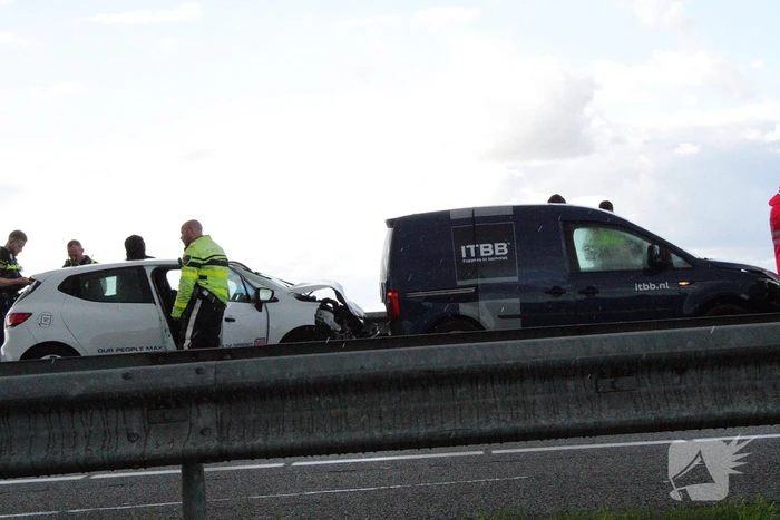 File na botsing met meerdere auto's