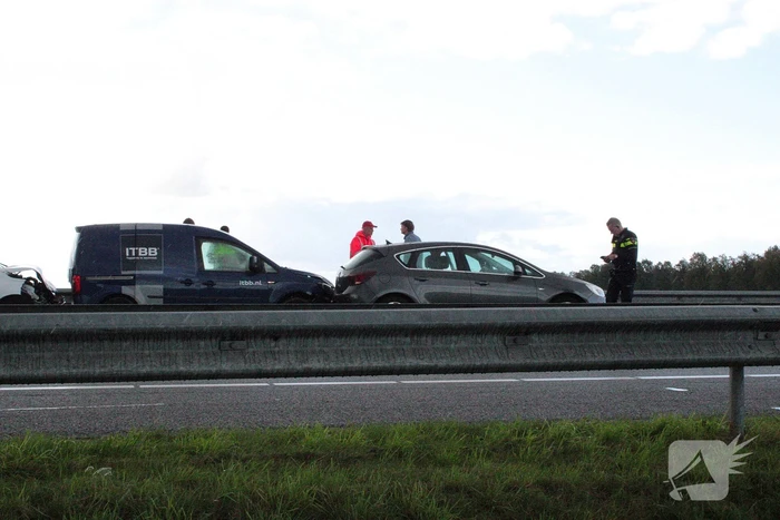 File na botsing met meerdere auto's