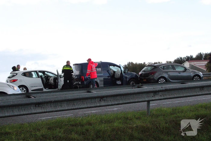 File na botsing met meerdere auto's