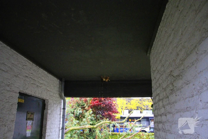 Grote tak valt door dak bij woning
