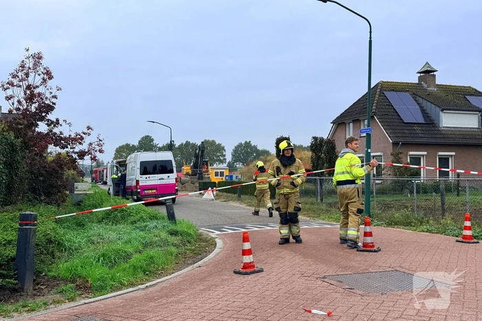 Gaslek ontdekt tijdens graafwerkzaamheden