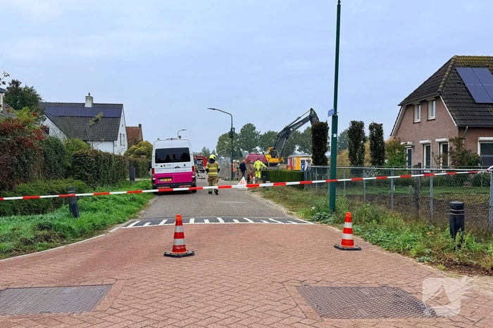 Gaslek ontdekt tijdens graafwerkzaamheden