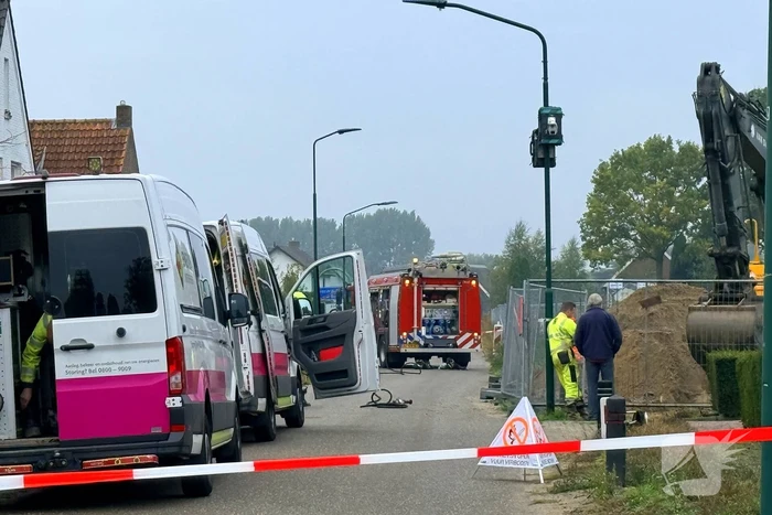 Gaslek ontdekt tijdens graafwerkzaamheden