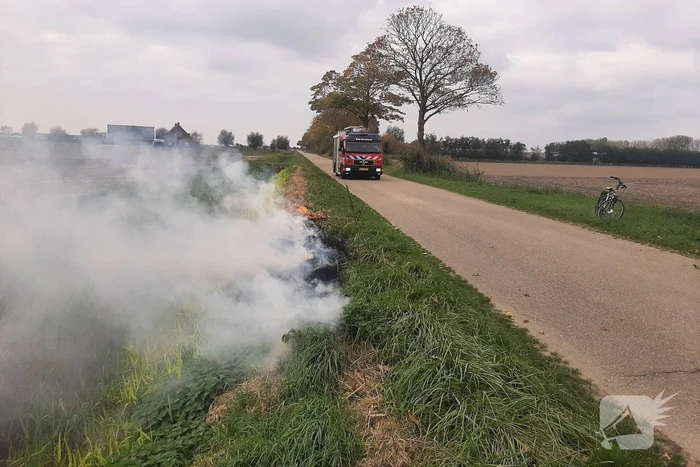 Bermbrand snel onder controle