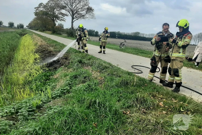 Bermbrand snel onder controle