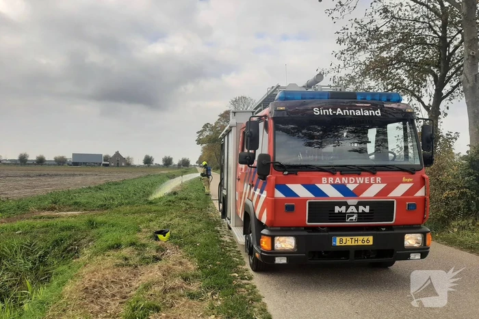 Bermbrand snel onder controle