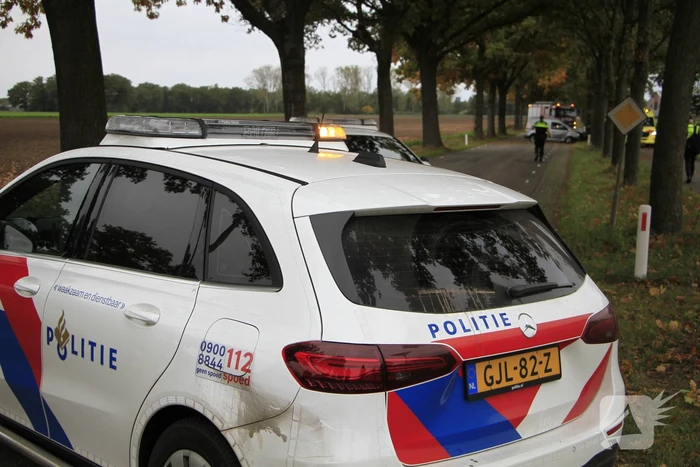 Bestelbus botst tegen boom