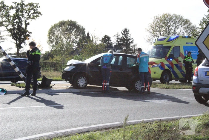 Automobilist rijdt verkeerslicht uit de grond