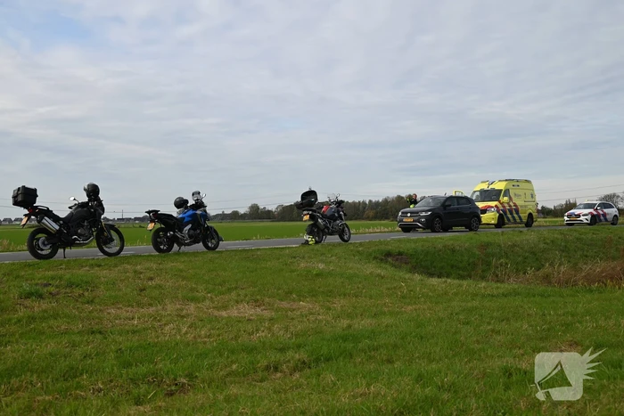 Motorrijder in sloot bij ongeval