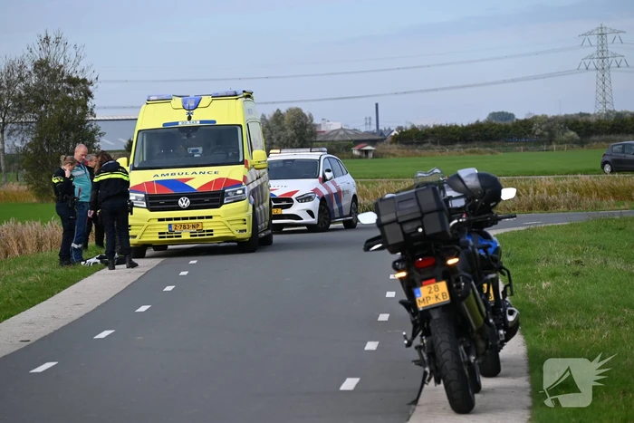 Motorrijder in sloot bij ongeval