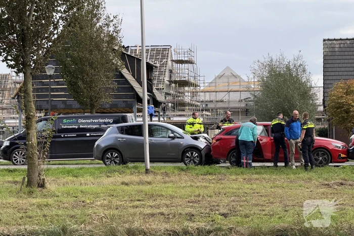 Kettingbotsing met drie auto's