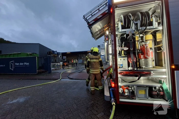 Zaagselcontainer in brand