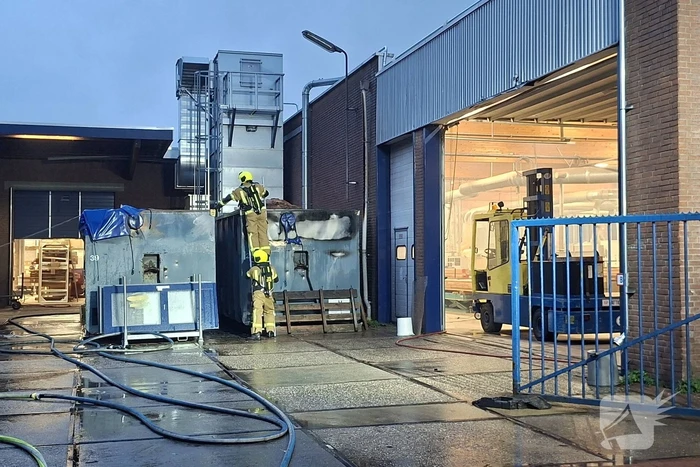 Zaagselcontainer in brand