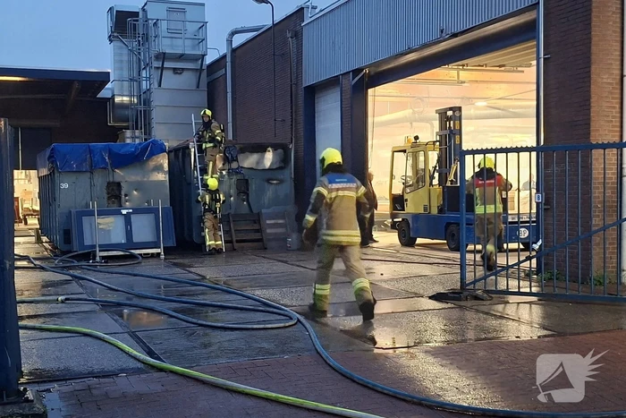 Zaagselcontainer in brand