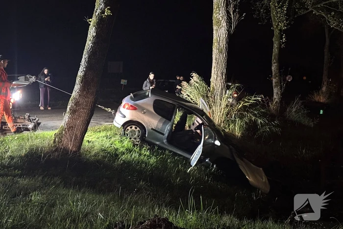 Automobilist raakt van de weg en komt in water terecht