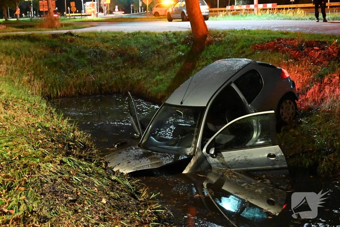 Automobilist raakt van de weg en komt in water terecht