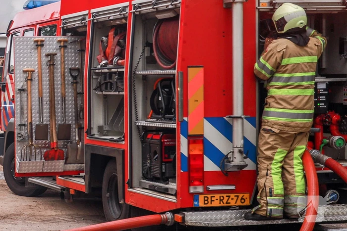 Auto in brand na botsing tegen boom