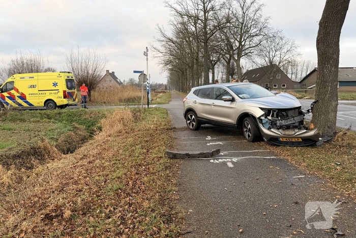 Bestuurder gewond na aanrijding met boom