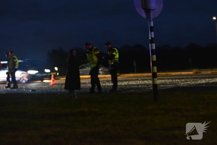 Auto op de kop na ongeval