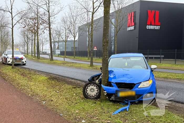 Auto knalt tegen boom in bocht