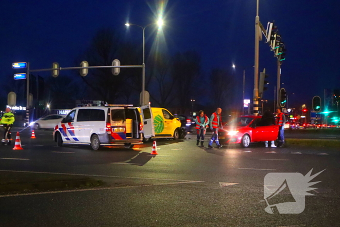 Schade na aanrijding op kruising
