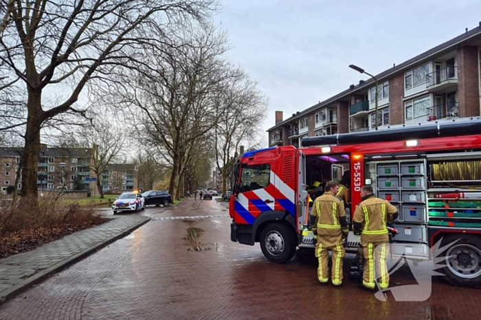 Balkon zwartgeblakerd na brand bij conflict