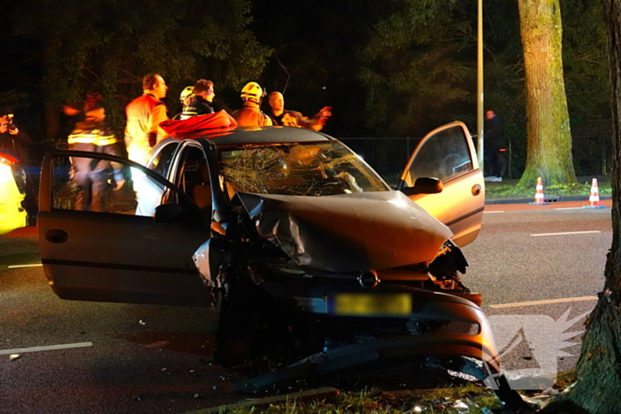 Automobilist belandt tegen een boom