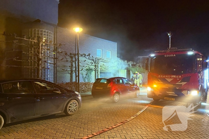 Brand in garage van woning