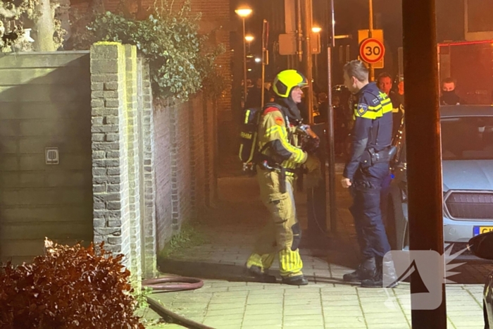 Brand in garage van woning