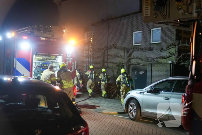 Brand in garage van woning