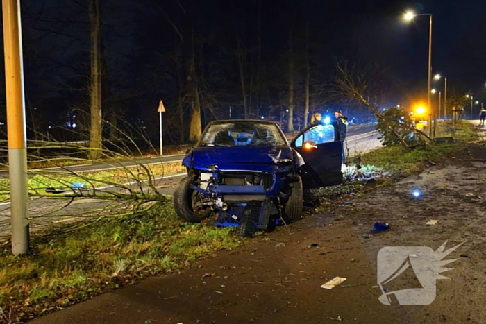 Jaguar i-pace rijdt meer bomen omver, bestuurder aangehouden