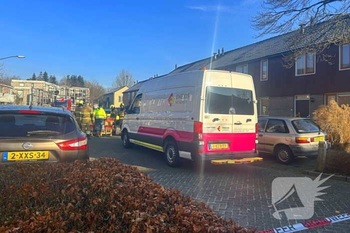 Straat afgezet door gaslekkage