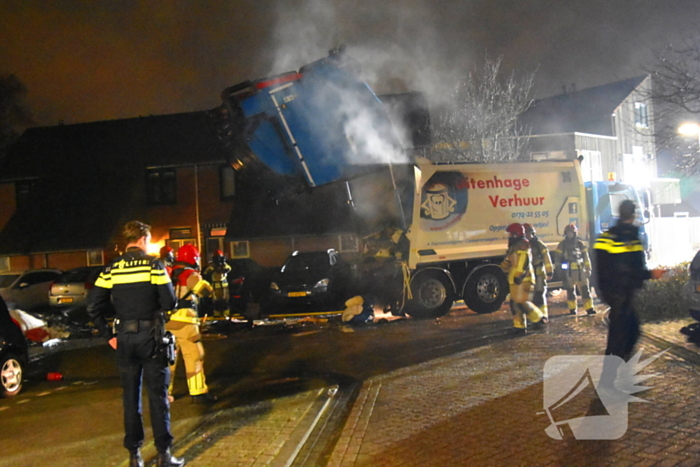 Brand in vuilniswagen