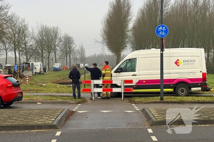 Gasleiding geraakt tijdens werkzaamheden