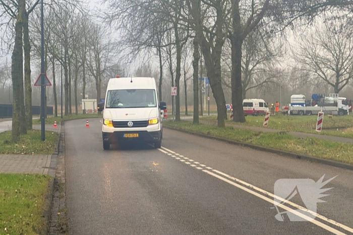 Gasleiding geraakt tijdens werkzaamheden