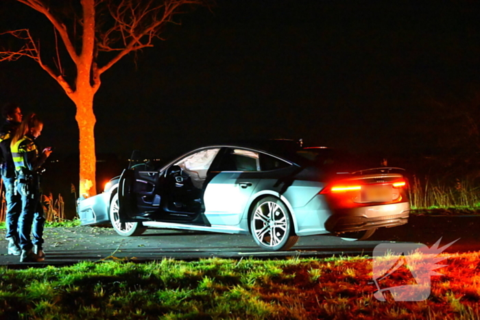 Automobilist klapt op boom