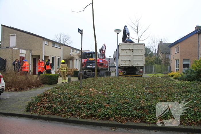 Gasleiding geraakt bij werkzaamheden