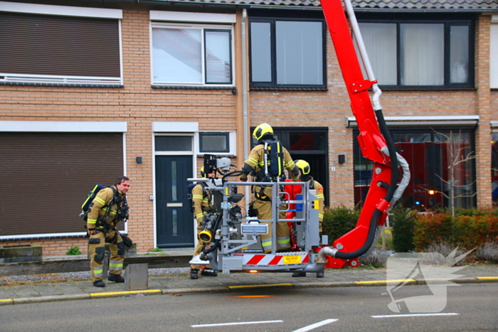 Schoorsteenbrand, brandweer grijpt snel in