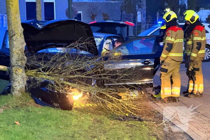 Automobilist verliest macht over stuur en klapt op boom